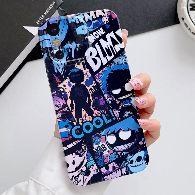For iPhone X / XS Painted Pattern Precise Hole PC Phone Case(Purple Comics) - More iPhone Cases by PMC TechLife | Online Shopping South Africa | PMC TechLife