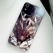For iPhone XR Painted Pattern Precise Hole PC Phone Case(Golden Robot)