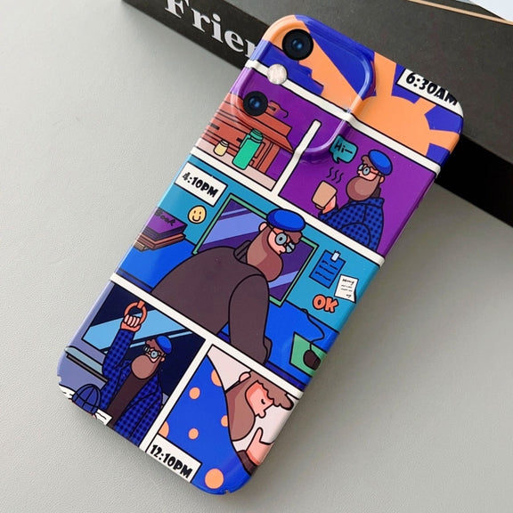 For iPhone XS Max Painted Pattern Precise Hole PC Phone Case(Working Uncle)