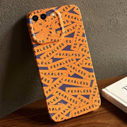 For iPhone 8 Plus / 7 Plus Painted Pattern Precise Hole PC Phone Case(Orange Label)