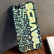 For iPhone 8 Plus / 7 Plus Painted Pattern Precise Hole PC Phone Case(Green SCR)