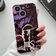 For iPhone 15 Painted Pattern Precise Hole PC Phone Case(Black Purple Umbrella Boy) - iPhone 15 Cases by PMC TechLife | Online Shopping South Africa | PMC TechLife