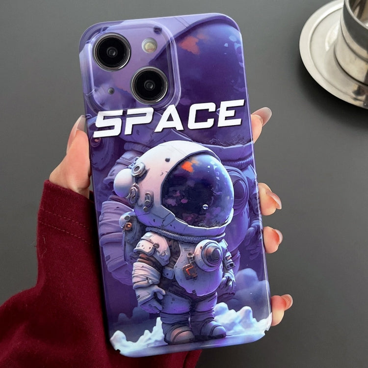 For iPhone 15 Painted Pattern Precise Hole PC Phone Case(Purple Astronaut) - iPhone 15 Cases by PMC TechLife | Online Shopping South Africa | PMC TechLife