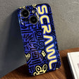 For iPhone 15 Painted Pattern Precise Hole PC Phone Case(Blue SCR) - iPhone 15 Cases by PMC TechLife | Online Shopping South Africa | PMC TechLife