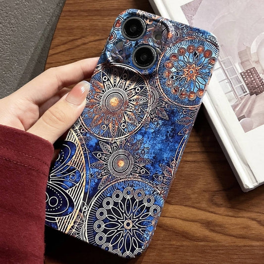 For iPhone 15 Plus Painted Pattern Precise Hole PC Phone Case(Abstract Flower) - free shipping - PMC Jewellery - Order now!