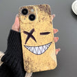 For iPhone 15 Plus Painted Pattern Precise Hole PC Phone Case(Yellow Background Smiling) - iPhone 15 Plus Cases by PMC TechLife | Online Shopping South Africa | PMC TechLife