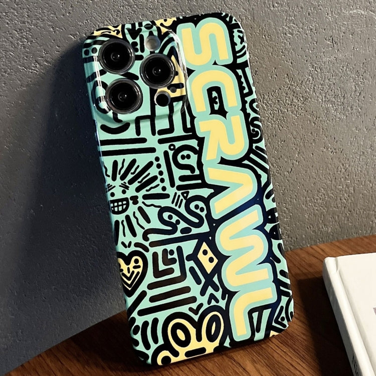 For iPhone 15 Pro Painted Pattern Precise Hole PC Phone Case(Green SCR) - iPhone 15 Pro Cases by PMC TechLife | Online Shopping South Africa | PMC TechLife