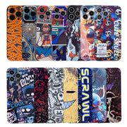 For iPhone 15 Pro Max Painted Pattern Precise Hole PC Phone Case(Orange Robot)