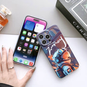 For iPhone 15 Painted Pattern Precise Hole PC Phone Case(Working Comics)