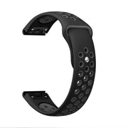 Compatible with Garmin Fenix 7 Pro 47mm Sports Breathable Silicone Watch Band(Black+Grey)