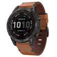 Compatible with Garmin Fenix 7 Pro 47mm Leather Steel Buckle Watch Band(Brown) - Watch Bands by PMC TechLife | Online Shopping South Africa | PMC TechLife | Buy Now Pay Later Mobicred