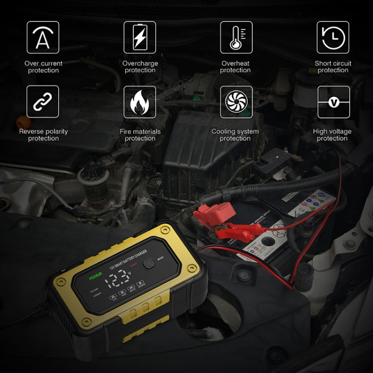 FOXSUR FBC1206E 6A 12V Car / Motorcycle Smart Battery Charger(US Plug) - Battery Charger by FOXSUR | Online Shopping South Africa | PMC TechLife | Buy Now Pay Later Mobicred