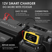FOXSUR FBC1206E 6A 12V Car / Motorcycle Smart Battery Charger(US Plug)