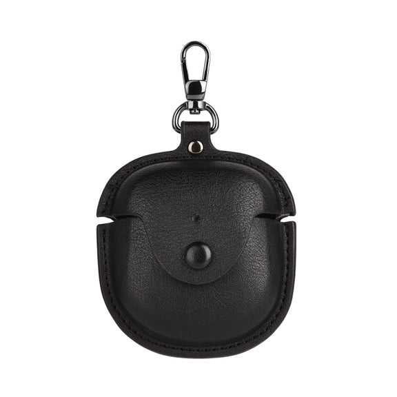 For Bose QuietComfort Earbuds II Leather TWS Earphone Protective Case with Hook(Black)