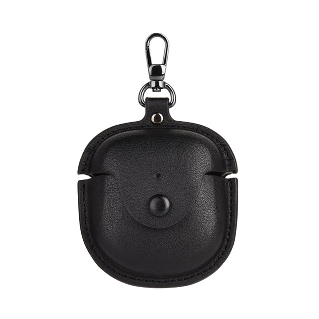 For Bose QuietComfort Earbuds II Leather TWS Earphone Protective Case with Hook(Black)