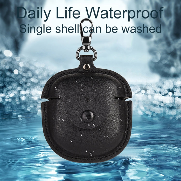 For Bose QuietComfort Earbuds II Leather TWS Earphone Protective Case with Hook(Black) - Other Earphone Case by PMC TechLife | Online Shopping South Africa | PMC TechLife