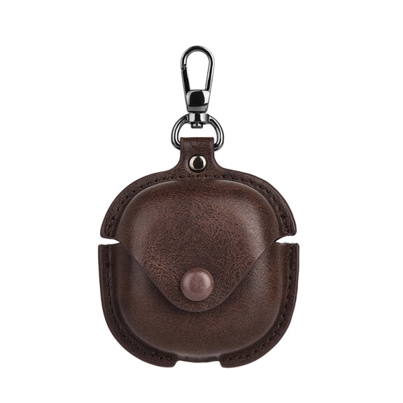 For Samsung Galaxy Buds Live / Pro Leather TWS Earphone Protective Case with Hook(Brown)