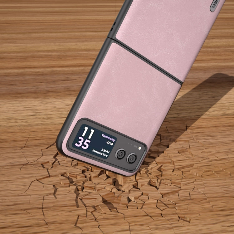 For Motorola Razr 40 ABEEL Cowhide Texture PU Phone Case(Pink) - free shipping - PMC Jewellery - Order now!