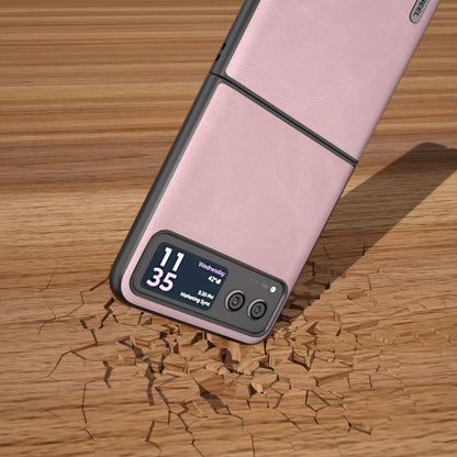 For Motorola Razr 40 ABEEL Cowhide Texture PU Phone Case(Pink) - free shipping - PMC Jewellery - Order now!