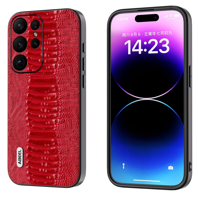 For Samsung Galaxy S23 Ultra 5G ABEEL Genuine Leather Weilai Series Phone Case(Red) - free shipping - PMC TechLife - Order now!