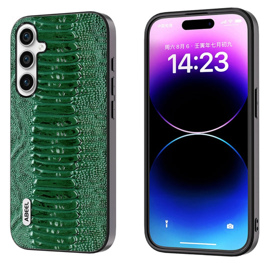 For Samsung Galaxy S23 FE 5G ABEEL Genuine Leather Weilai Series Phone Case(Green) - free shipping - PMC Jewellery - Order now!