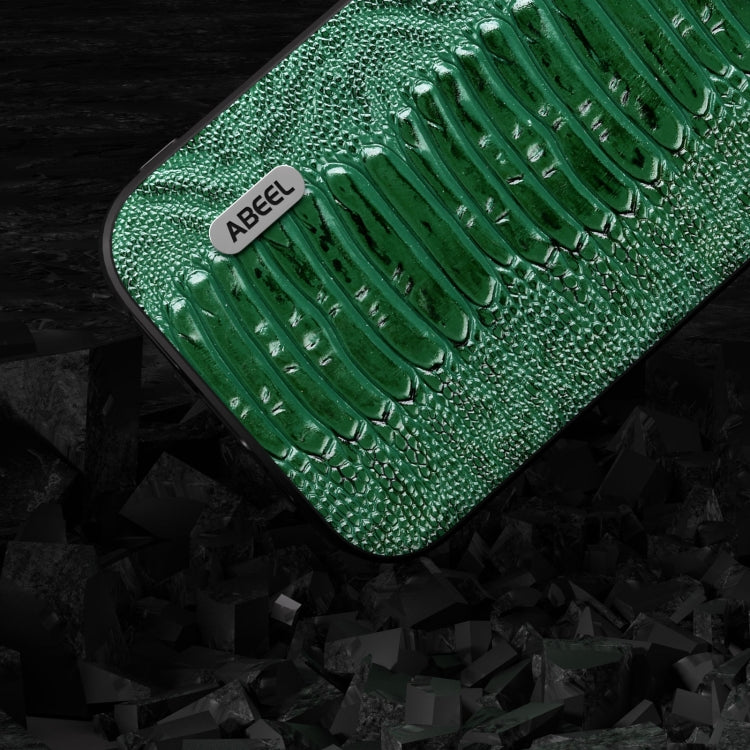 For Samsung Galaxy S23 FE 5G ABEEL Genuine Leather Weilai Series Phone Case(Green)