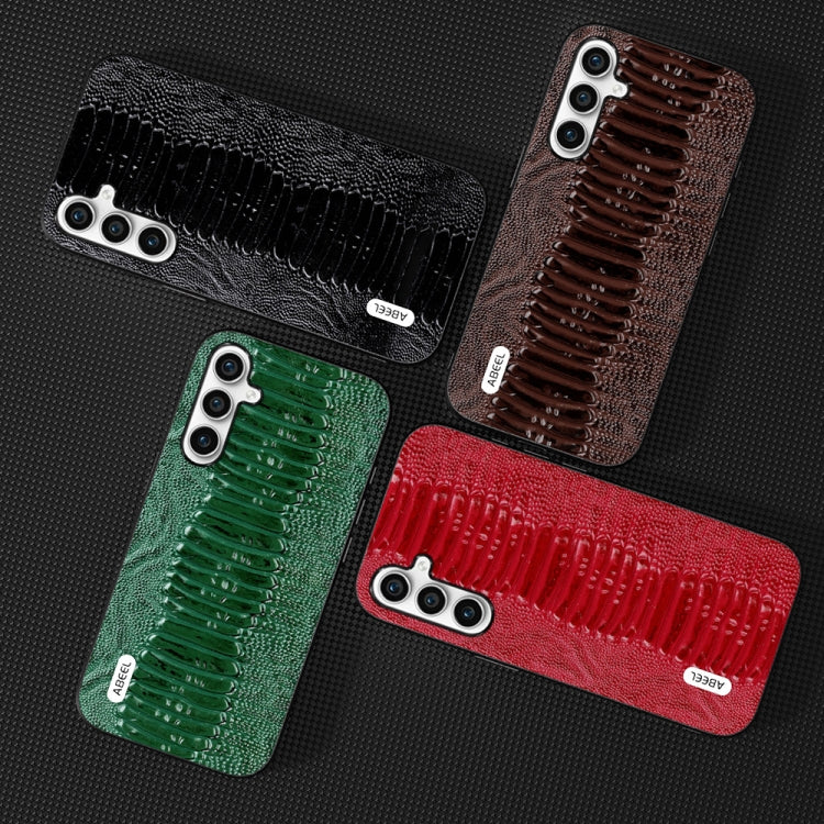 For Samsung Galaxy S23 FE 5G ABEEL Genuine Leather Weilai Series Phone Case(Green)