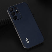 For Samsung Galaxy S23 Ultra 5G ABEEL Genuine Leather Xiaoya Series Phone Case(Blue)