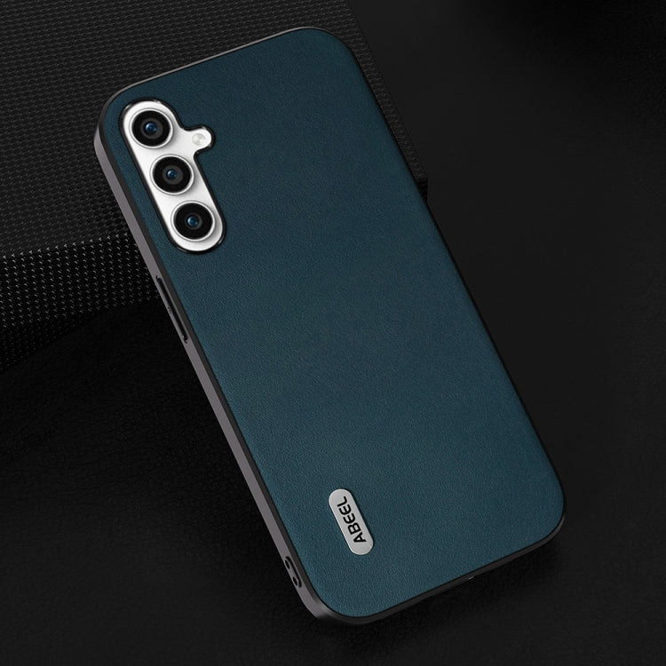 For Samsung Galaxy S23 FE 5G ABEEL Genuine Leather Xiaoya Series Phone Case(Dark Green) - free shipping - PMC Jewellery - Order now!