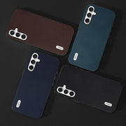 For Samsung Galaxy S23 FE 5G ABEEL Genuine Leather Xiaoya Series Phone Case(Dark Green)
