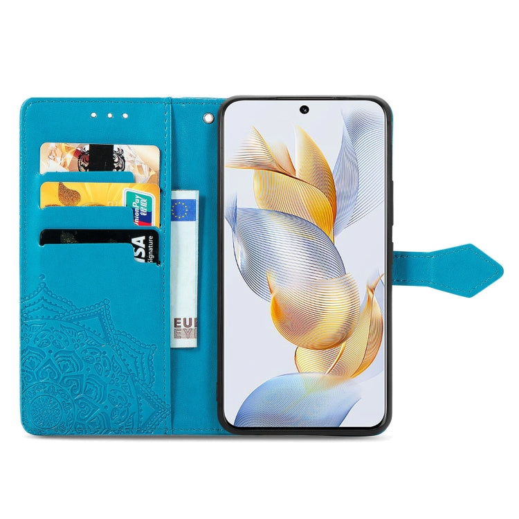 For Honor 90 5G Mandala Flower Embossed Leather Phone Case(Blue) - Honor Cases by PMC TechLife | Online Shopping South Africa | PMC TechLife | Buy Now Pay Later Mobicred