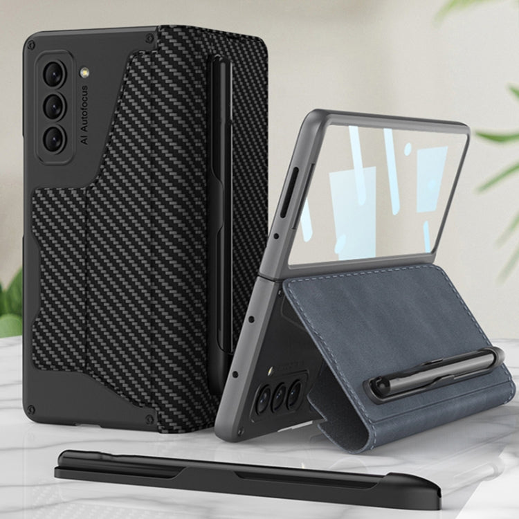 For Samsung Galaxy Z Fold5 5G GKK Screen Tempered Glass Film Armor Flip Leather Case with Pen Slot(Litchi Texture) - free shipping - PMC TechLife - Order now!