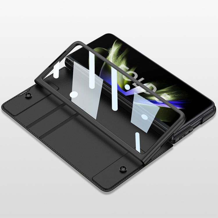 For Samsung Galaxy Z Fold5 5G GKK Screen Tempered Glass Film Armor Flip Leather Case with Pen Slot(Grey) - free shipping - PMC TechLife - Order now!