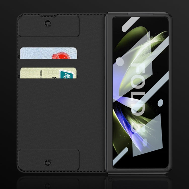 For Samsung Galaxy Z Fold5 5G GKK Screen Tempered Glass Film Armor Flip Leather Case with Pen Slot(Green) - free shipping - PMC TechLife - Order now!