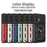 For Motorola Moto G84 Sliding Camera Cover Design TPU+PC Phone Case(Black)