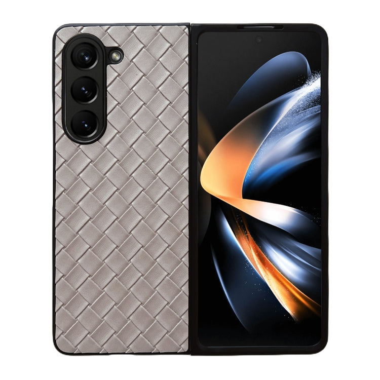 For Samsung Galaxy Z Fold5 5G Woven Texture Folding Phone Case(Grey) - free shipping - PMC TechLife - Order now!