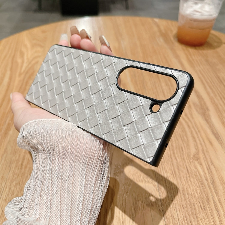 For Samsung Galaxy Z Fold5 5G Woven Texture Folding Phone Case(Grey) - free shipping - PMC TechLife - Order now!