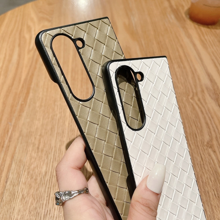 For Samsung Galaxy Z Fold5 5G Woven Texture Folding Phone Case(Grey) - free shipping - PMC TechLife - Order now!