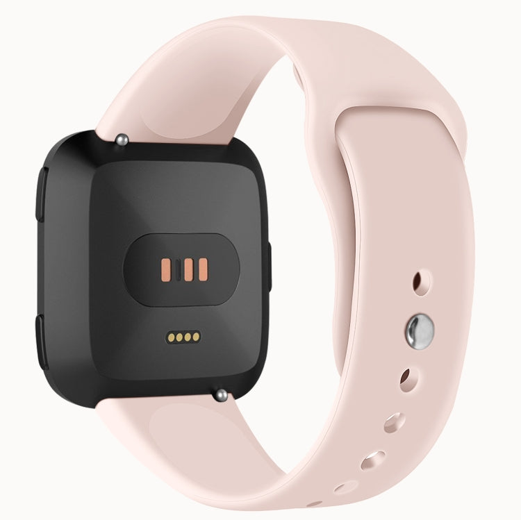 For Fitbit Versa 2 / Fitbit Versa / Fitbit Versa Lite Solid Color Silicone Watch Band, Size:S(Sand Pink) - Watch Bands by PMC Jewellery | Online Shopping South Africa | PMC Jewellery | Buy Now Pay Later Mobicred