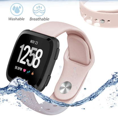 For Fitbit Versa 2 / Fitbit Versa / Fitbit Versa Lite Solid Color Silicone Watch Band, Size:S(Sand Pink) - Watch Bands by PMC Jewellery | Online Shopping South Africa | PMC Jewellery | Buy Now Pay Later Mobicred