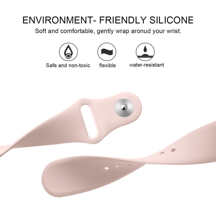 For Fitbit Versa 2 / Fitbit Versa / Fitbit Versa Lite Solid Color Silicone Watch Band, Size:S(Sand Pink) - Watch Bands by PMC Jewellery | Online Shopping South Africa | PMC Jewellery | Buy Now Pay Later Mobicred
