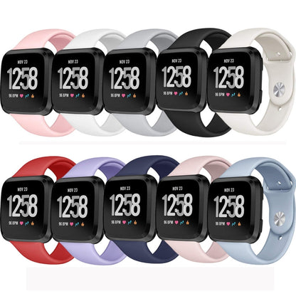 For Fitbit Versa 2 / Fitbit Versa / Fitbit Versa Lite Solid Color Silicone Watch Band, Size:S(Sand Pink) - Watch Bands by PMC Jewellery | Online Shopping South Africa | PMC Jewellery | Buy Now Pay Later Mobicred