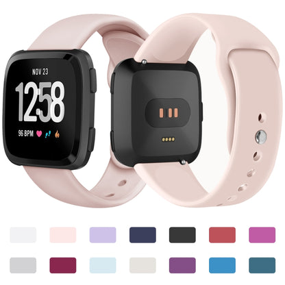 For Fitbit Versa 2 / Fitbit Versa / Fitbit Versa Lite Solid Color Silicone Watch Band, Size:S(Sand Pink) - Watch Bands by PMC Jewellery | Online Shopping South Africa | PMC Jewellery | Buy Now Pay Later Mobicred