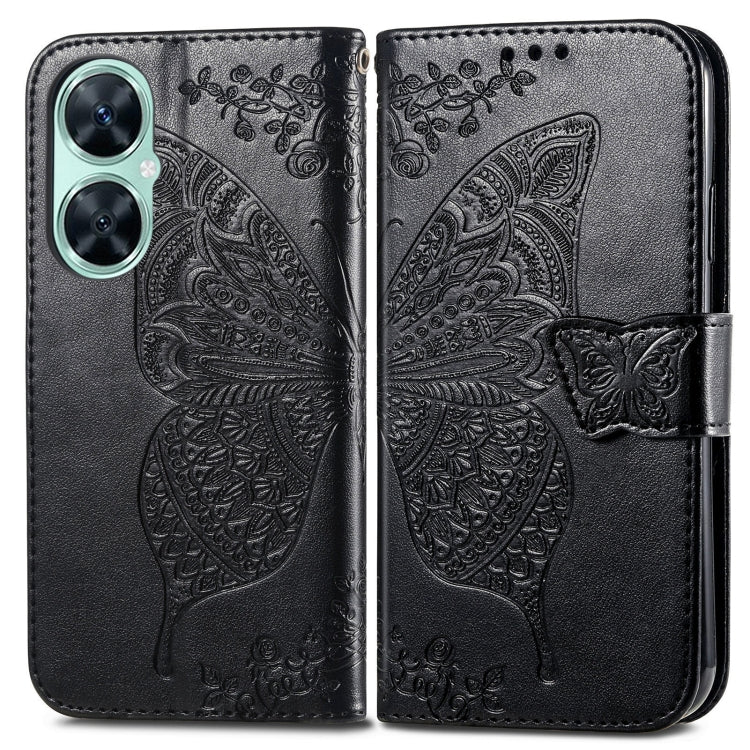 For Huawei nova 11i / Enjoy 60 Pro Butterfly Love Flower Embossed Flip Leather Phone Case(Black) - free shipping - PMC TechLife - Order now!