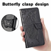 For Huawei nova 11i / Enjoy 60 Pro Butterfly Love Flower Embossed Flip Leather Phone Case(Black)