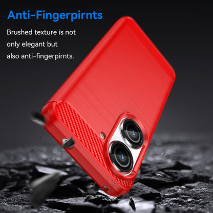 For Asus Zenfone 10 Brushed Texture Carbon Fiber TPU Case(Red) - free shipping - PMC Jewellery - Order now!