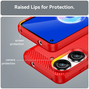 For Asus Zenfone 10 Brushed Texture Carbon Fiber TPU Case(Red)