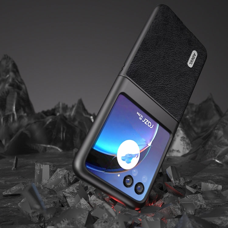 For Motorola Razr 40 Ultra ABEEL Dual Color Lichi Texture PU Phone Case(Black) - free shipping - PMC TechLife - Order now!