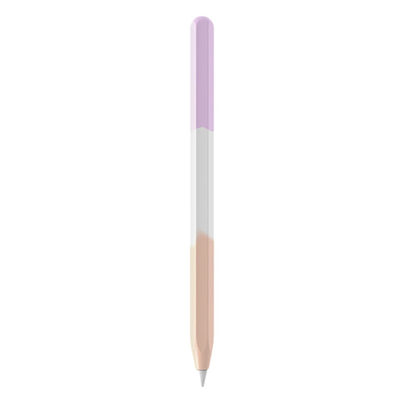 For Apple Pencil 1 LOVE MEI Rainbow Liquid Silicone Protective Pen Case(Purple)