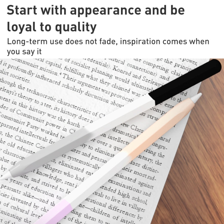 For Apple Pencil 2 LOVE MEI Rainbow Liquid Silicone Protective Pen Case(Black)